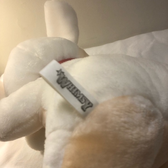 Cute White And Peach Plush Mouse With Scarf 12” Whimsy - Picture 4 of 10